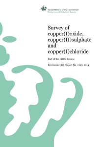 Survey of copper(I)oxide, copper(II)sulphate and
