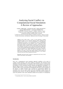 Analyzing Social Conflict via Computational Social Simulation: A