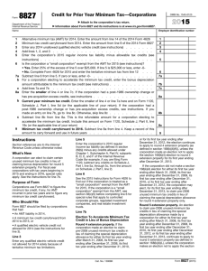 Credit for Prior Year Minimum Tax—Corporations