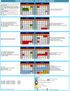 frontier schools 2014 - 2015 academic calendar