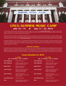 UNCG SUMMER MUSIC CAMP