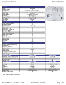 Serenade Specifications