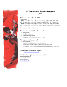 UCSD Summer Spanish Program 2016