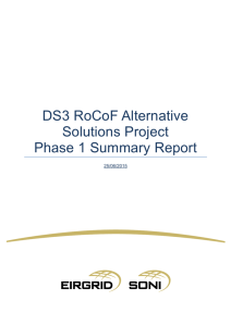 DS3 RoCoF Alternative Solutions Project Phase 1