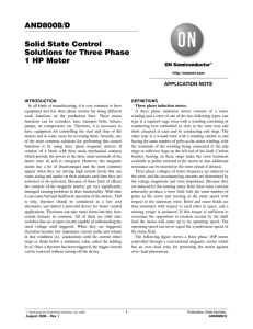 AND8008/D Solid State Control Solutions for Three Phase 1 HP Motor
