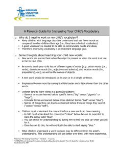 A Parent's Guide for Increasing Your Child's Vocabulary