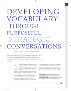 Developing Vocabulary Through Purposeful, Strategic Conversations