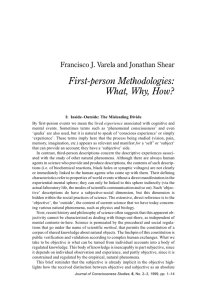 First-person Methodologies: What, Why, How?