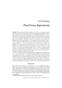 First-Person Experiments