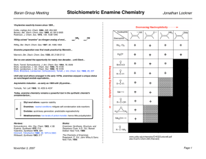 Stoichiometric Enamine Chemistry