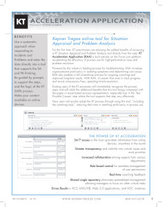 Kepner Tregoe online tool for Situation Appraisal and Problem