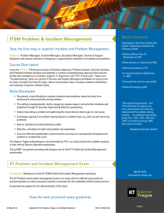 ITSM Problem & Incident Management - Kepner