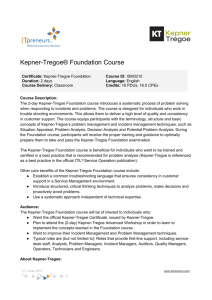 Kepner-Tregoe® Foundation Course