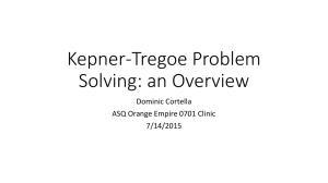 Kepner-Tregoe Problem Solving: an Overview