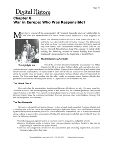 Chapter 8 War in Europe: Who Was Responsible?