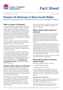Powers of Attorney fact sheet - Land and Property Information