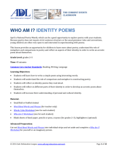 Who Am I? Identity Poems - Anti