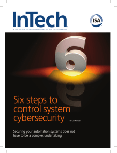 Six steps to control system cybersecurity