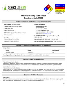 MSDS for Strontium nitrate