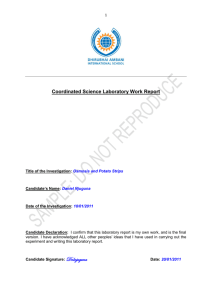 Coordinated Science Laboratory Work Report - IGCSEBiology-Dnl
