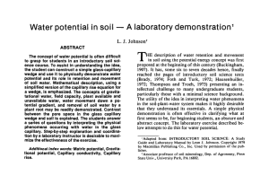 (1978) Water Potential In Soil - a Laboratory Demonstration (JNRLSE)