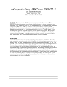 A Comparative Study of IEC 76 and ANSI C57.12 on Transformers