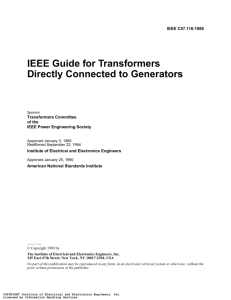 IEEE Guide for Transformers Directly Connected to