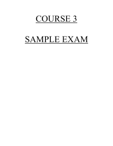 Course 3 Sample Exams