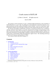 Crash Course in Matlab