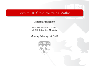 Crash course on Matlab