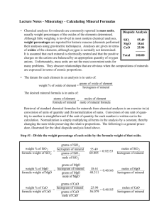 Calculating Mineral Formulas