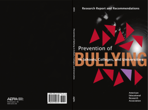 Prevention of Bullying in Schools, Colleges, and Universities