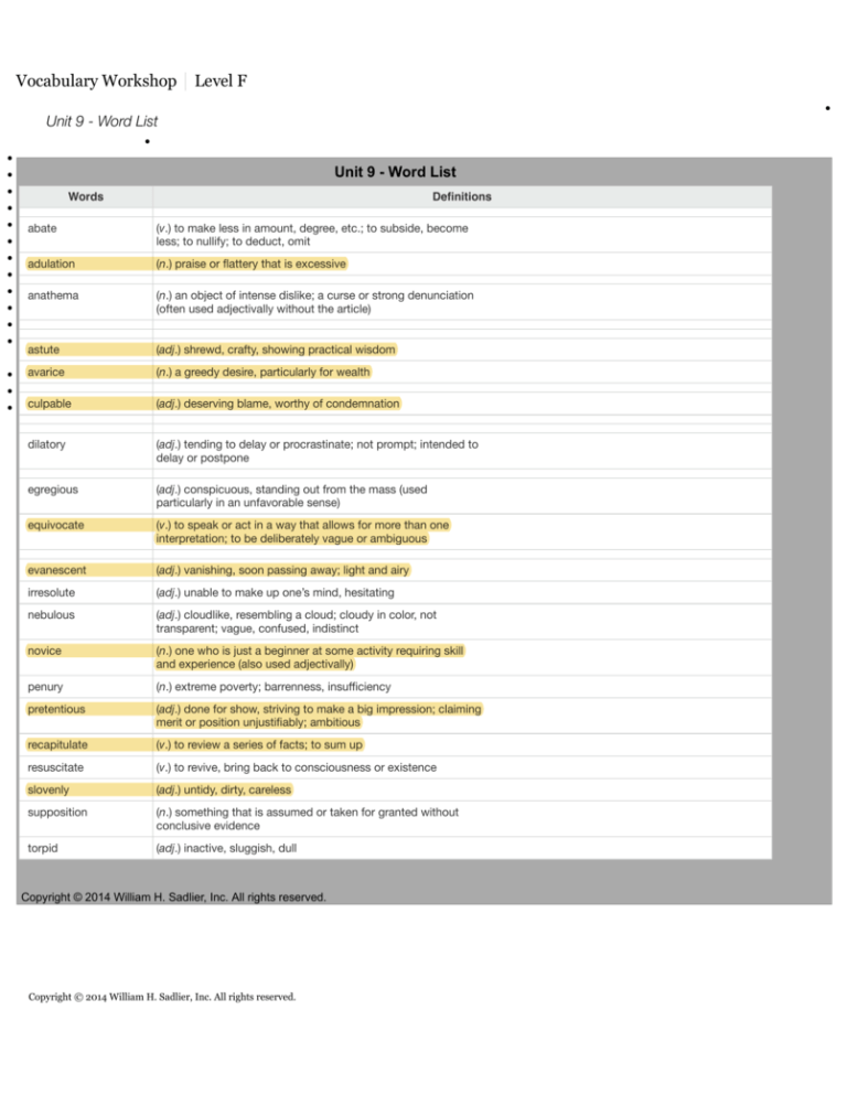 Vocabulary Workshop Level F Unit 4 Synonyms And Antonyms Quizlet