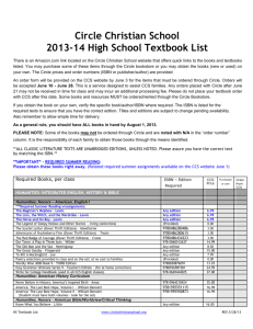 Circle Christian School 2013-14 High School Textbook List