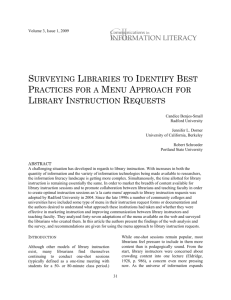 surveying libraries to identify best practices for a menu