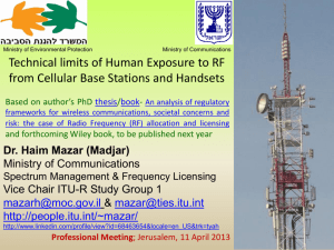 Technical limits of Human Exposure to RF from Cellular Base