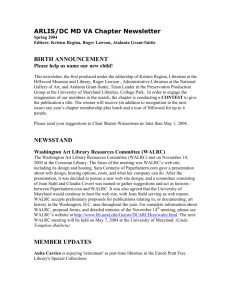 ARLIS/DC MD VA Chapter Newsletter - ARLIS/NA Mid