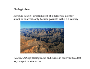 Geologic time Absolute dating: determination of a numerical date for