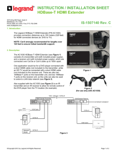 On-Q/Legrand AC1030 HDBaseT HDMI Extender Installation Manual