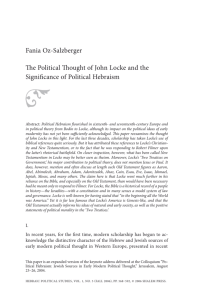 Fania Oz-Salzberger The Political Thought of John Locke and the