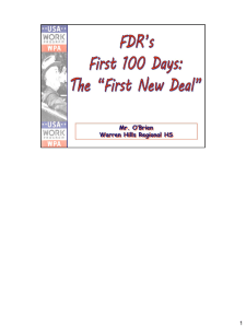 Power Point Presentation on FDR's 1st 100 Days