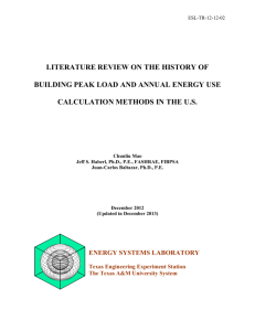 Literature Review on History of Building Peak Load And Annual