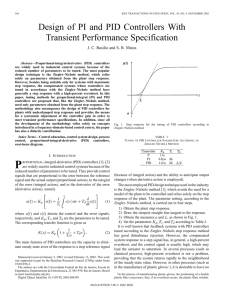 Design of PI and PID controllers with transient performance