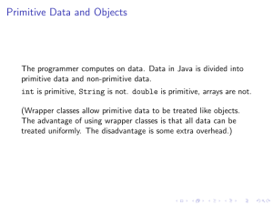 Primitive Data and Objects