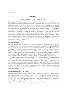 CHAPTER 3 DEVELOPMENT OF THE PIANO The Harpsichord