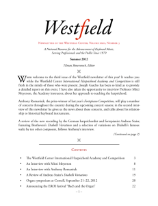 • The Westfield Center International Harpsichord Academy and