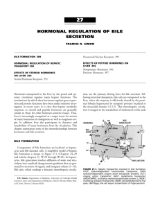 27. Hormonal regulation of bile secretion