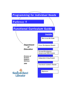 Functional Curriculum Guide - Education