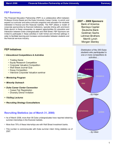 FEP Initiatives FEP Summary 2007 – 2008 Sponsors Bank of