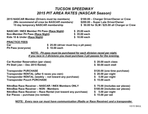 TUCSON SPEEDWAY 2015 PIT AREA RATES (NASCAR Season)